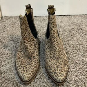 Leopard print booties